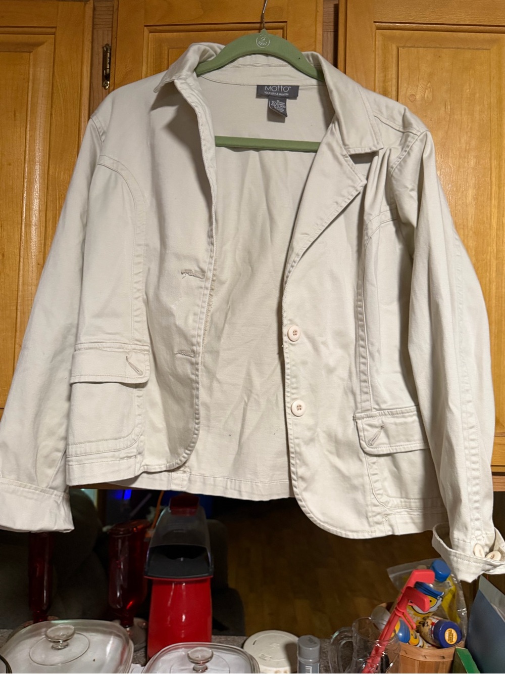 MOMO Cream Single-Breasted Casual Blazer